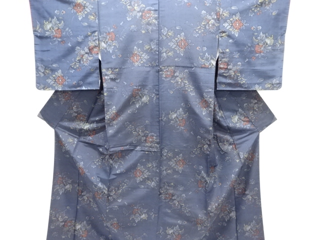 花唐草模様織り出し西陣伝承紬着物